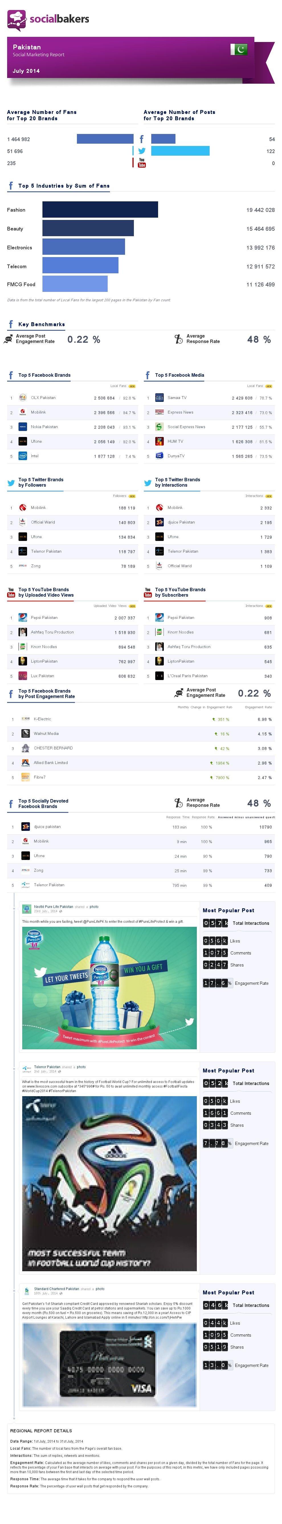 Social Infographic of Pakistani Brands