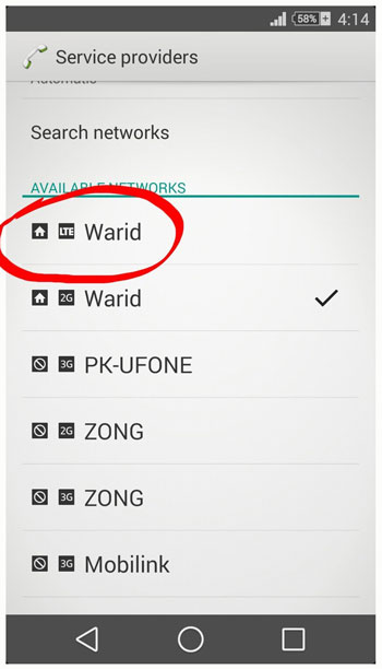 Warid 4G Coverage Area