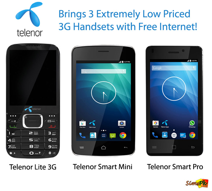 Telenor Brings 3 Extremely Low-Priced 3G Handsets with Free Internet